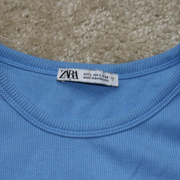 Zara Sky Blue Sleeveless Tank Top - Picture 3 of 3